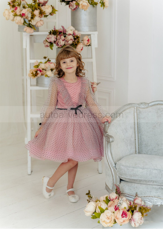 Sweet Polka Dot Flower Girl Dress Family Picture Dress